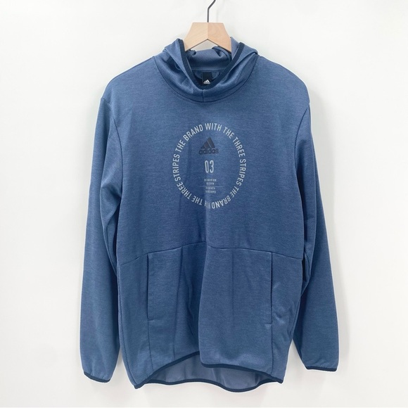 Men's Adidas Team Issue Badge of Sport Hoodie Blue Size Large - Picture 10 of 10